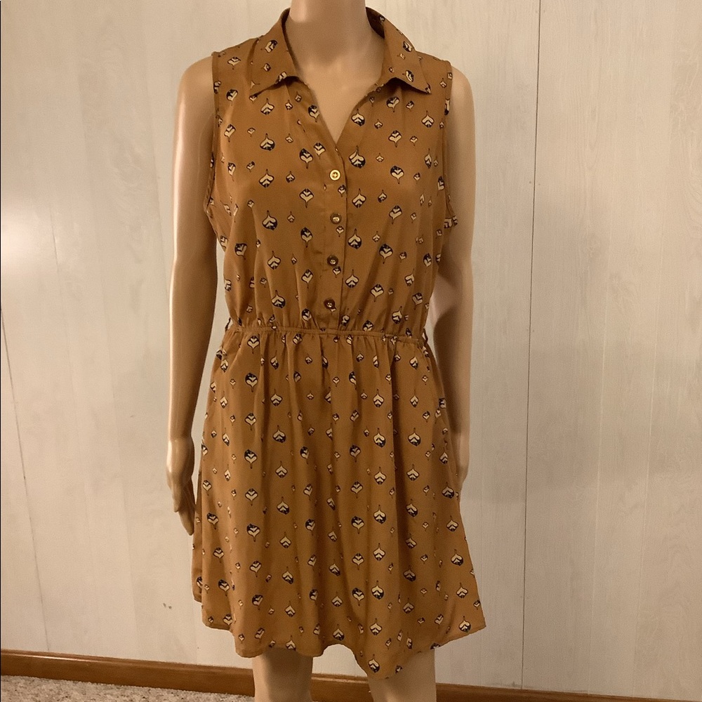 Blu Pepper printed collared summer dress size Large